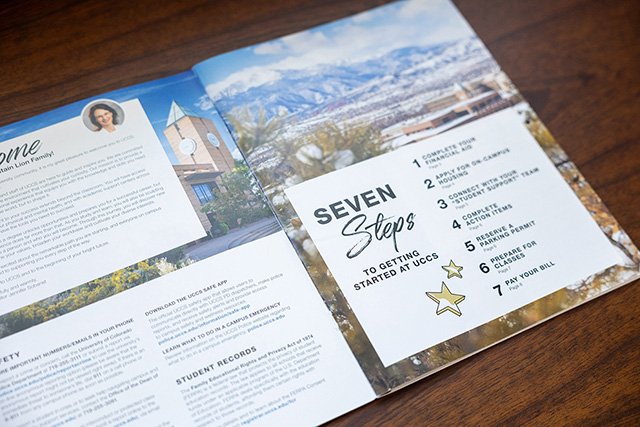 UCCS Orientation Guide Calendar Inside – Seven Steps Spread