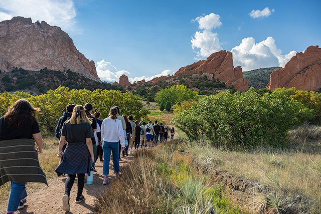 UCCS students by Garden of the Gods