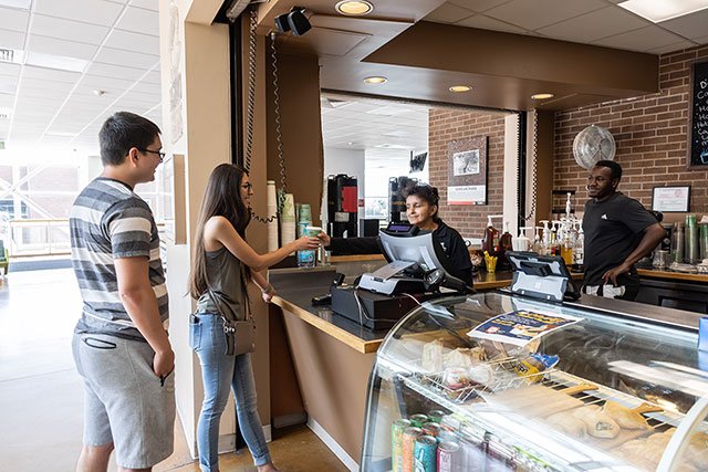 UCCS students getting coffee at coffee shop