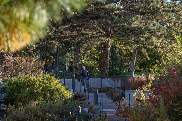 UCCS student walking on campus