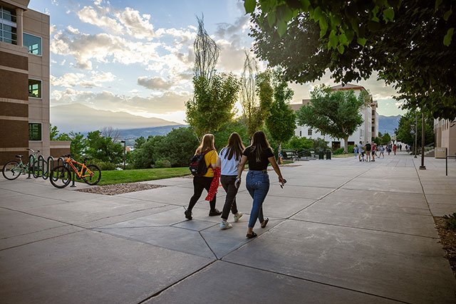 UCCS students walking on campus