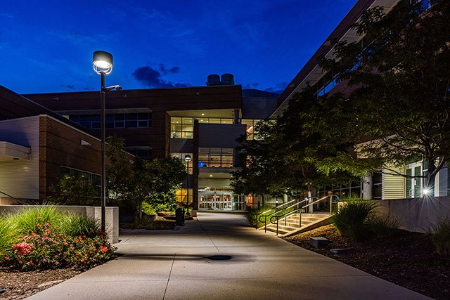UCCS building at sunset