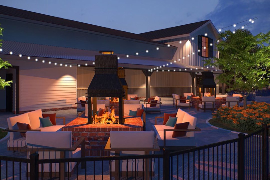 Old Rendering of Boot Barn Hall