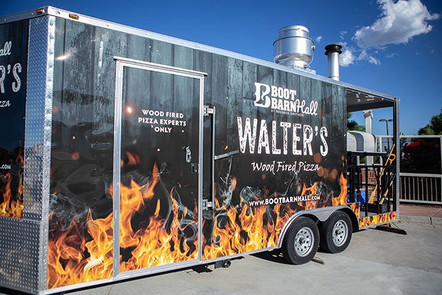 Boot Barn Hall Pizza Trailer Wrap