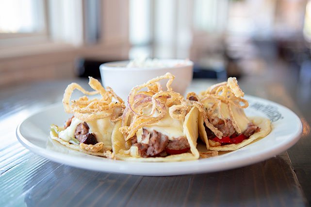Bourbon Brothers pulled pork tacos