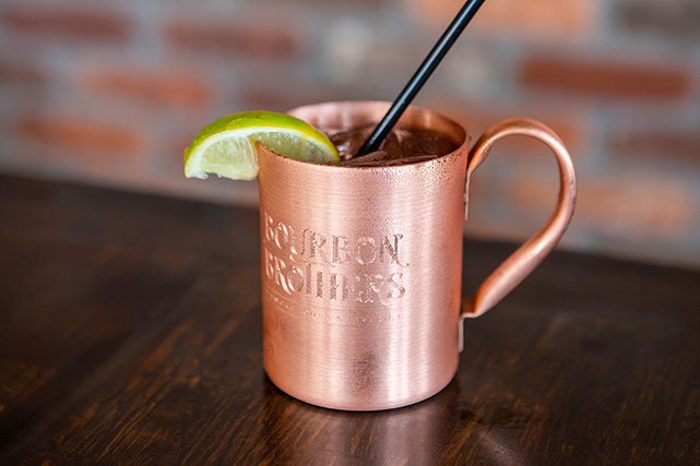 Bourbon Brothers branded mule cocktail