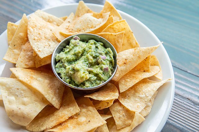 Bourbon Brothers chips and guacamole