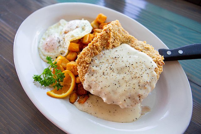 Bourbon Brothers chicken fried steak and white gravy