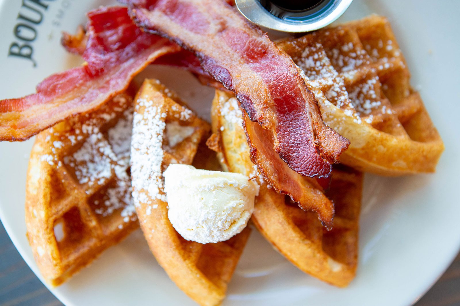 Waffles with bacon at Bourbon Brothers
