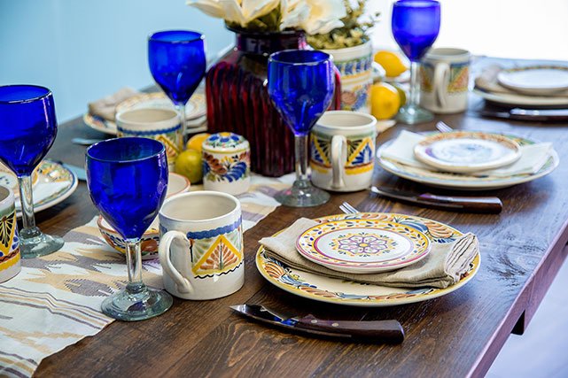 La Fuente Imports colorful table setting