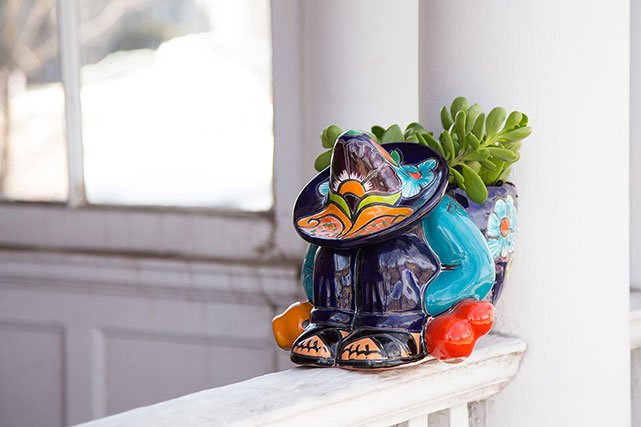 La Fuente Imports planter on railing