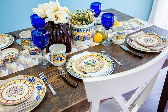 La Fuente Imports colorful table setting