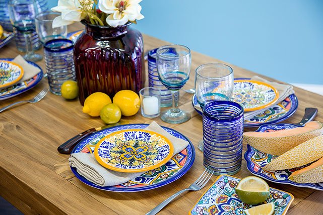La Fuente Imports colorful table setting