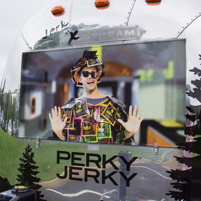 Perky Jerky Air Stream Wrap and Bumper Stickers